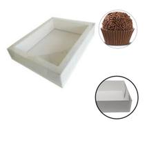 Caixa para Doces 500g Retangular com Tampa PVC ArtPlast Branca Caixa para Doces 500g Retangular com Tampa PVC ArtPlast Branca