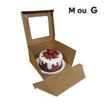 Caixa para Doces Bolos e Panetones tipo Practice com Visor - Kraft - 1 unidade - Ideia - Rizzo Caixa para Doces Bolos e Panetones tipo Practice com Visor - Kraft - 1 unidade - Ideia - Rizzo