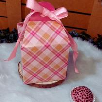 Caixa para docinhos Pink Plaid Carber c/10 un