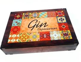 Caixa Para Especiarias De Gin Em Mdf 6x20x29cm Tônica Chá