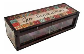Caixa Para Especiarias De Gin Em Mdf 7,5x9x25,5cm Tônica Cha