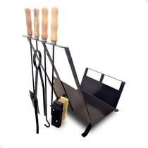 Caixa Para Lenha Com Kit Limpeza Para Lareira Guindani