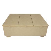 Caixa para Maquiagem com 2 Bandejas e 3 Divisorias 30cm Mdf Madeira