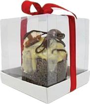 Caixa para Mini Bolo com Tampa Acetato 15x15x15 cm Pacote com 10 unidades