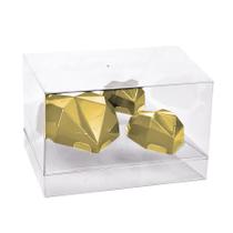 Caixa para Ovo de Coração em Acrílico Transparente 250g e 2 Trufas - Linha Elegance - Cromus - Rizzo