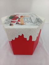 Caixa para Panetone (até 1kg) com decoração natalina em MDF Caixa para Panetone (até 1kg) com decoração natalina em MDF