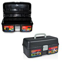 Caixa Para Pesca MM30P Com 02 Bandejas Articuladas Preta - Arqplast Caixa Para Pesca MM30P Com 02 Bandejas Articuladas Preta - Arqplast