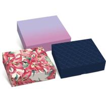 Caixa para Presente com Tampa e Fundo Retangular 25X20X5CM Pacote com 10
