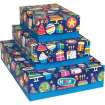 Caixa para Presente com Tampa Festas Grande 35X25,5X7,5CM - Sortido, Pacote com 12 Unidades Caixa para Presente com Tampa Festas Grande 35X25,5X7,5CM - Sortido, Pacote com 12 Unidades