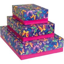 Caixa para Presente com Tampa Festas MD 26X19,5X7,5 Sortido Pacote com 16