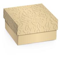 Caixa para Presente com Tampa Mini com Relevo Ouro G 12CM Pacote com 10