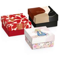 Caixa para Presente com Tampa Mini Quadrada G 12X12X4CM - Pacote com 10 Caixa para Presente com Tampa Mini Quadrada G 12X12X4CM - Pacote com 10