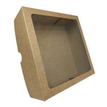 Caixa Para Presente Com Visor 20x20x6 Kraft 20 Unidades