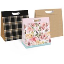 Caixa para Presente Decorada NEW PLUS M 23X8,5X30CM Sortida Pacote com 10