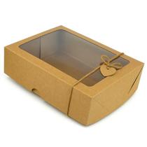 Caixa Para Presente Doces Trufas Visor19x15x6 Kraft 60 Un Caixa Para Presente Doces Trufas Visor19x15x6 Kraft 60 Un