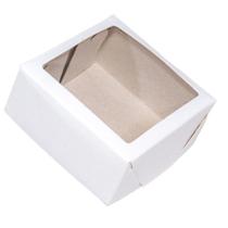 Caixa Para Presente Lembrancinha C/ Visor Branca 10x10x4,5 - 80 Un - Salvo Embalagens