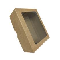 Caixa Para Presente Surpresa Visor Kraft 14x11x5 5 Unidades