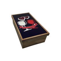 Caixa para Vinho Tampa de Sapato 1 Div Taças 28x16x8 Kit 3un Mdf Pintado Adesivado