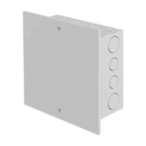 Caixa Passagem Pequena 199x190mm PVC Branca Amanco Elétricas Entradas 25/32mm Alvenaria Dry Wall