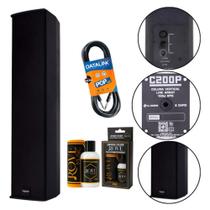 Caixa Passiva Line Array Vertical Donner C200p 150w Preta + Polidor + Cabo P10
