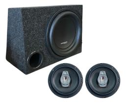 Caixa passiva subwoofer hiken hnt12 pol 200w 4 ohms par hiken hn 6 pol 130w som automotivo