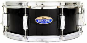 Caixa Pearl Decade Maple Black Ice 14x5,5 com casco fino 5.4mm e pele Remo Ambassador UT - Pearl Drums
