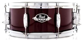 Caixa Pearl Export EXX Burgundy 14x5,5 em Mahogany Hybrid Shell, peles Remo e canoas inteiriças