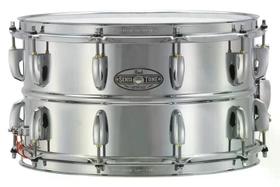 Caixa Pearl Sensitone Heritage Alloy 14x8 Beaded Seamless Steel Shell STH1480S com Pele Remo Top US