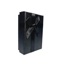 Caixa perolada preto com laço 9,9x6,8x3,4cm