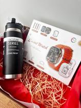 Caixa Personalizada Para Seu Pai Com Relogios E Garrafa Termica Kit Dia dos Pais