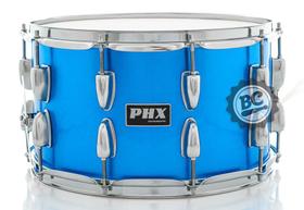 Caixa PHX Music Instrumentos Azul Celeste 14x8 com 10 Afinações e Casco em Basswood Ballad Snare