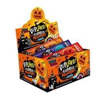 Caixa Pirulito Neon Cabo Brilha no Escuro Formato de Abóbora