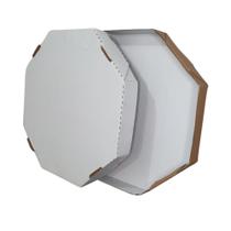 Caixa Pizza Oitavada 35 Cm Branca Kit Com 10 Unidades