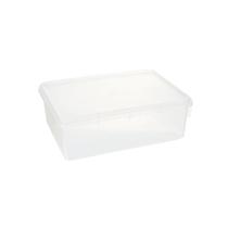 Caixa Plástica 6,5 Litros Transparente Retangular Plasvale Com Tampa