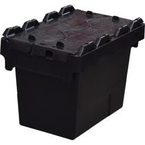 Caixa plástica alc3222 com tampa bipartida 6,5 litros preto