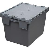 Caixa plástica alc4328 com tampa bipartida 20 litros cinza
