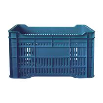 Caixa Plástica Azul Vazada Empilhável para Mercado e Hortifruti Arqplast