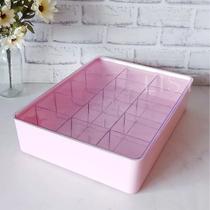 Caixa Plástica Com Divisória 6,3l Organizador Multiuso Com Tampa