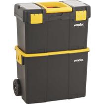 Caixa Plástica Com Rodas Para Ferramentas/multiuso - Vonder Cor Preto/Amarelo Caixa Plástica Com Rodas Para Ferramentas/multiuso - Vonder Cor Preto/Amarelo