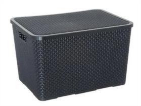 Caixa Plástica com Tampa Organizadora Rattan Multiuso 16 Litros