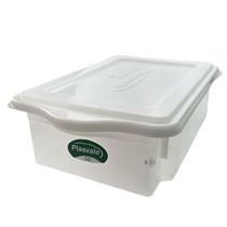 CAIXA PLASTICA EMPILHÁVEL BRANCA 10L COM TAMPA 29,5x45x13CM CAIXA PLASTICA EMPILHÁVEL BRANCA 10L COM TAMPA 29,5x45x13CM