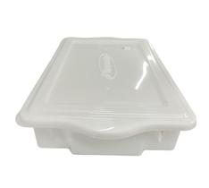 Caixa plastica empilhável branca 15l com tampa 56,1x33x12cm Caixa plastica empilhável branca 15l com tampa 56,1x33x12cm