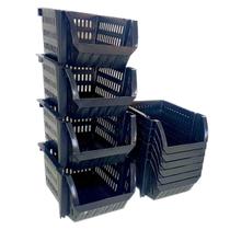 Caixa Plástica Expositora Empilhável Mini Cesto 10 Pçs