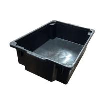 Caixa Plástica Fechada Retangular 40 L - Preta