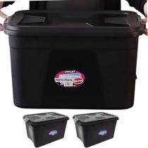 Caixa Plástica Grande C/2 unidades Organizadora Multiuso 56L Caixa Plástica Grande C/2 unidades Organizadora Multiuso 56L