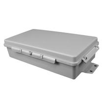 Caixa Plástica Hermética Longa Grande Multiuso para Poste - Cinza - 32cm X 16cm X 8cm