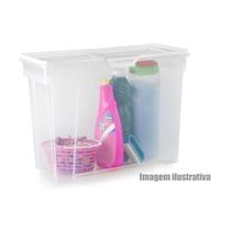 Caixa Plástica Incolor 18 Litros com Tampa Branca - Prat-k