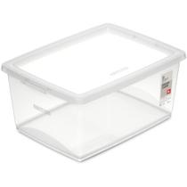Caixa Plástica Multiuso Cristal 15L com Trava - 30X41X18,6CM