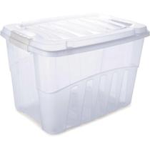 Caixa plastica multiuso gran box alta incolor 29l plasutil