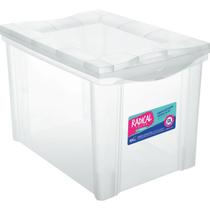 Caixa Plástica Multiuso Médio Alto Cristal 30L Organizador Caixa Plástica Multiuso Médio Alto Cristal 30L Organizador